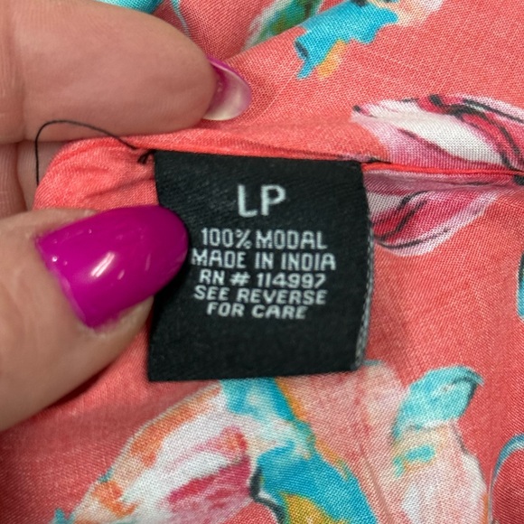 Tolani Collection Floral Boho Tunic Kimono Top LP Pink Blue Modal - Picture 7 of 12